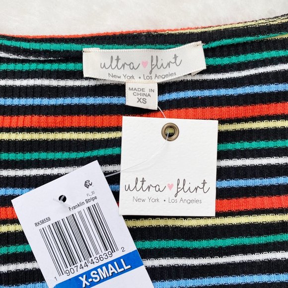 Ultra Flirt Womens Bodycon Dress Franklin Stripe, Knee Length, XS - Picture 7 of 12